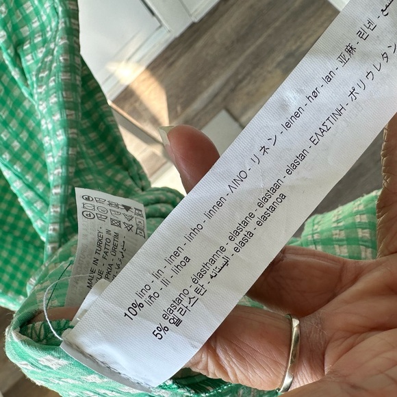 Nwt Zara Green Gingham Cut out Midi Dress Large - Picture 11 of 12